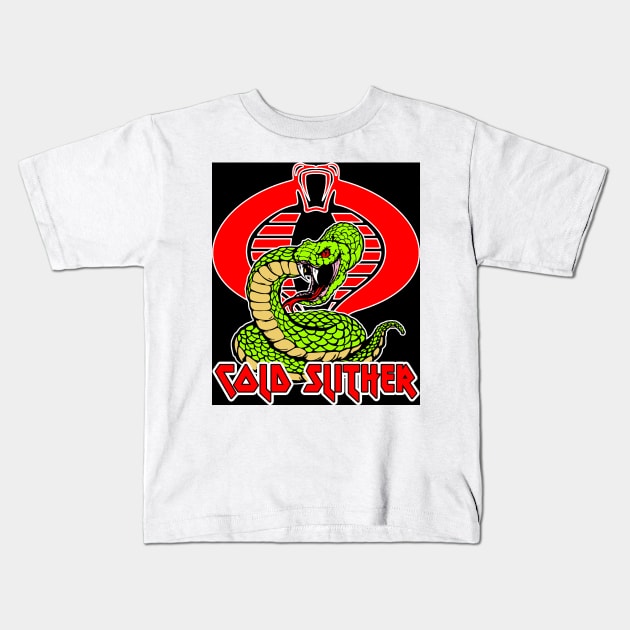 Cold Slither Snake Kids T-Shirt by BigOrangeShirtShop